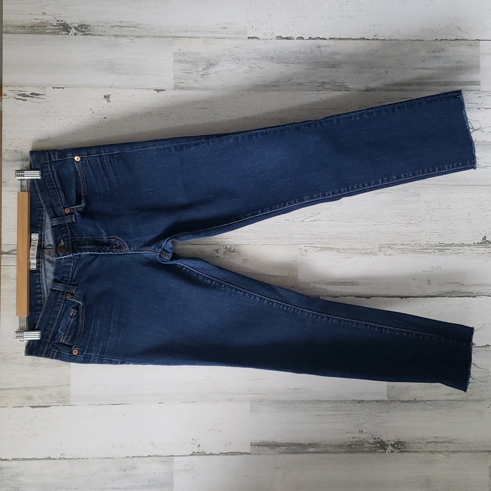 J Brand 912 ink dark wash denim blue jeans raw hems Size 29